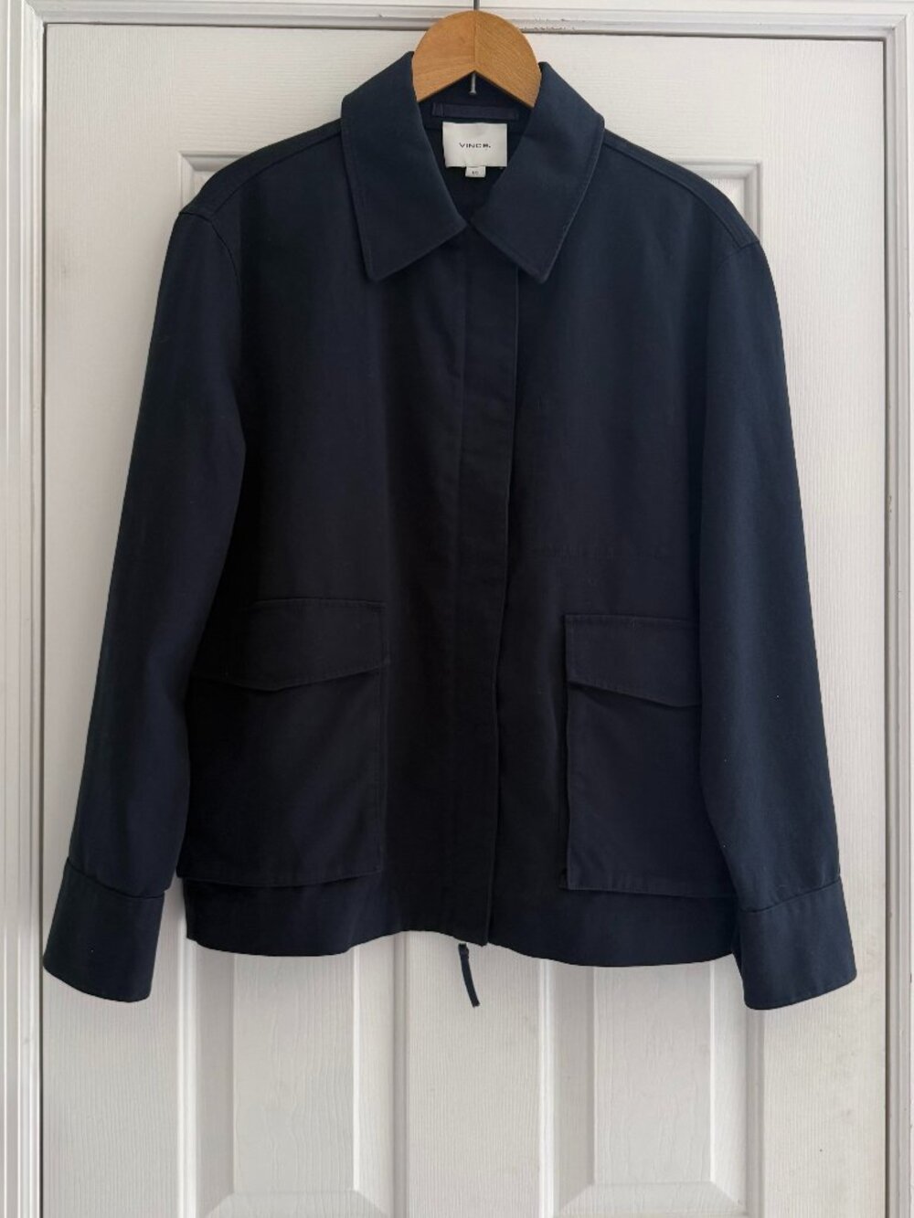 Vince - Navy Cotton Stretch Utility Jacket Minimalist Shacket Large